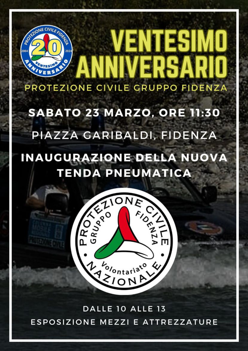 Fidenza: è festa per i 20 anni della Protezione Civile