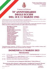 78° Anniversario degli eccidi del 10 e 11 marzo 1945