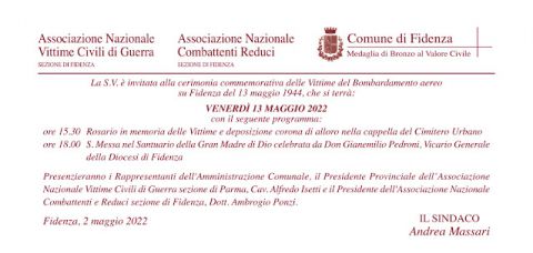 78° anniversario del bombardamento aereo su Fidenza