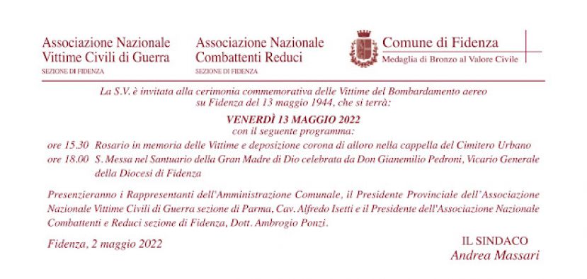 78° anniversario del bombardamento aereo su Fidenza
