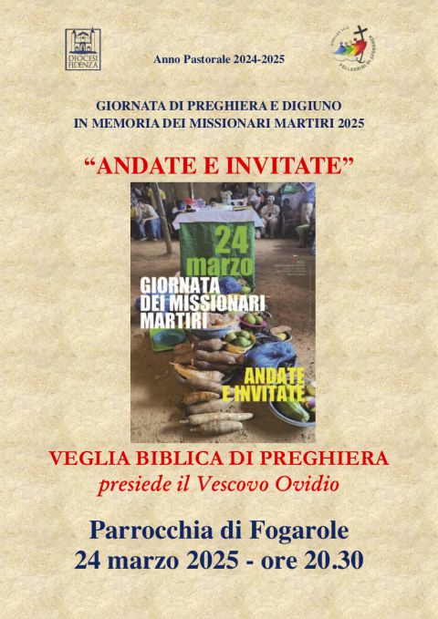 Giornata Missionari Martiri: una veglia a Fogarole