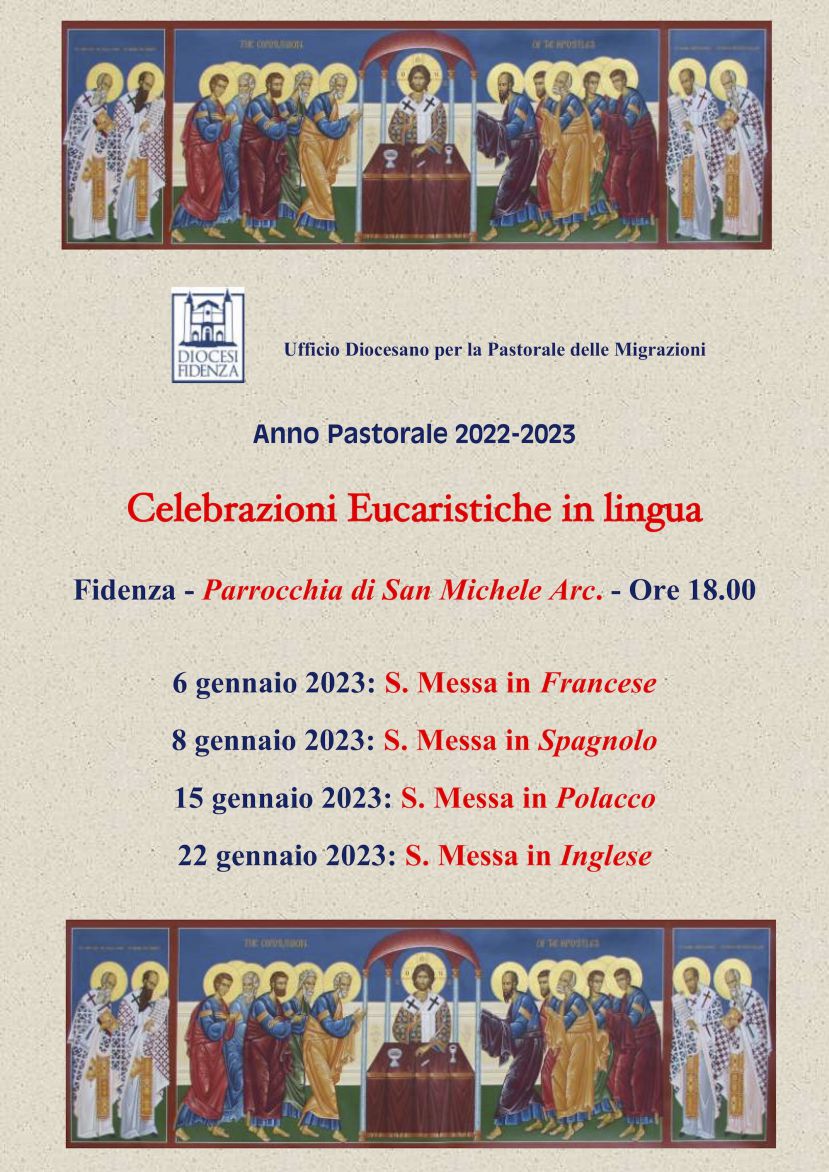 Celebrazioni eucaristiche in lingua - gennaio 2023