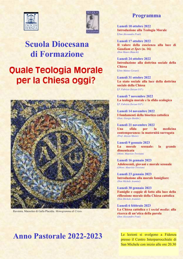 Scuola Diocesana di Formazione: &quot;Quale teologia morale per la Chiesa oggi?&quot;