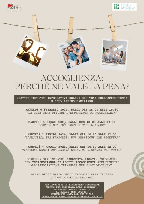 Fidenza: un ciclo di incontri online sul tema “Accoglienza: perché ne vale la pena?”
