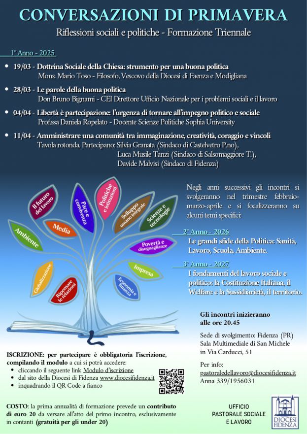 &quot;Conversazioni di primavera&quot;: quattro incontri su temi sociali e politici