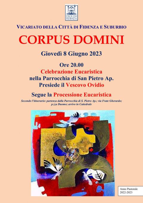 8 giugno, a Fidenza celebrazione del Corpus Domini