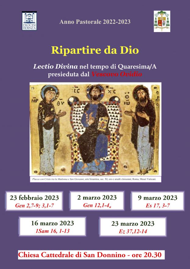 &quot;Ripartire da Dio&quot;: lectio divina nel Tempo di Quaresima (Anno A) a cura del Vescovo Ovidio