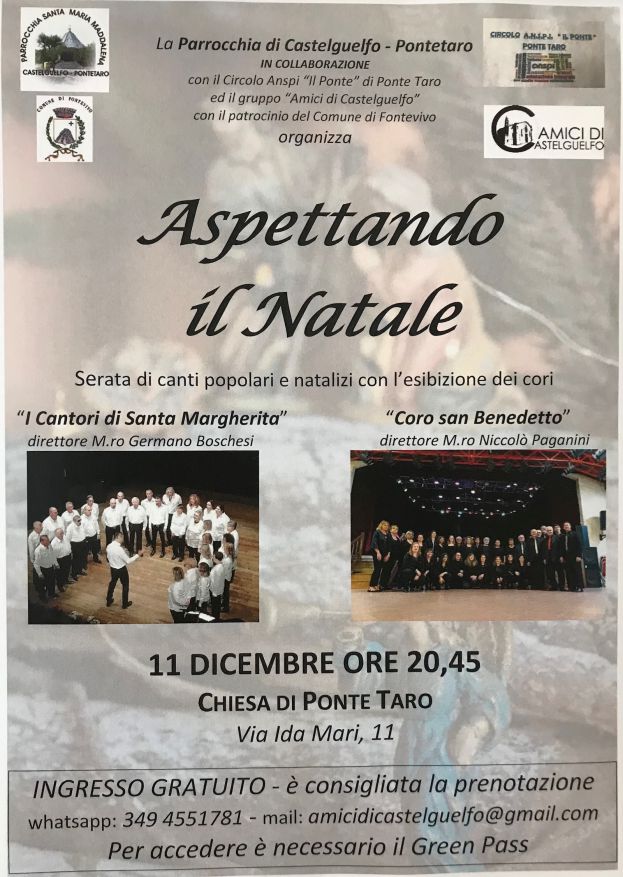 Pontetaro, l’11 dicembre concerto di Natale con 'I Cantori di S. Margherita'