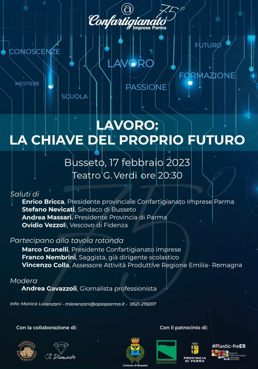 Busseto, al teatro Verdi convegno su: “Lavoro, la chiave del proprio futuro”