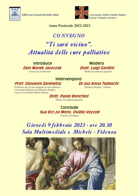 “Ti sarò vicino. Attualità delle cure palliative”: un convegno promosso dall&#039;ufficio per la pastorale della salute