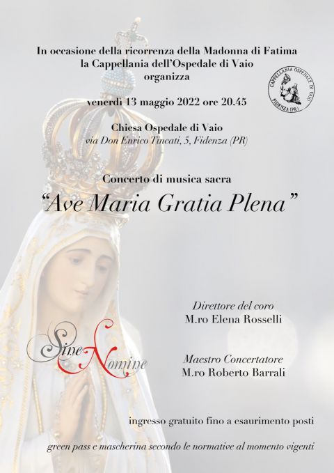 “Ave Maria Gratia Plena”: concerto a Vaio il 13 maggio nella chiesa dell’ospedale